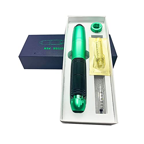 2 en 1 Pluma de Hialurón 0, 3 Ml / 0, 5 Ml Kit de Bolígrafo Hyaluron Convertible, Atomizador de Belleza Sin Aguja Pluma de Eliminación de Arrugas, Ayuda a Reducir las Imperfecciones ( Color : Green )