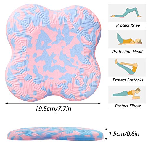 2 Pzs Almohadillas Rodilla Yoga Cojín para Manos Codos Cojín de Rodilleras Yoga Ligero Resistente Desgaste, PU Material, para Yoga, Gimnasia, Pilates, Ejercicios Estiramiento, Aeróbic—Color Camuflaje