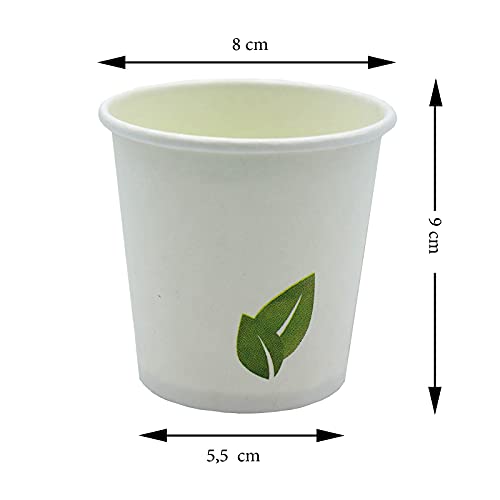 200 Vasos Desechables de Café para Llevar - Vasos Carton 240 ml para Servir el Café, el Té, Bebidas Calientes y Frías - Ideal Para Todo Tipo De Celebraciones