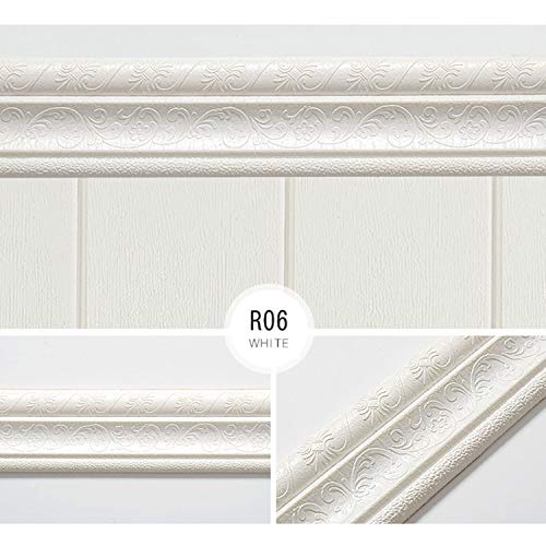 2.3M Rodapie Flexible Autoadhesivo,Molduras Decorativas Para Pared,Panel de pared decorativo impermeable 3D,Se puede utilizar para zócalos y líneas laterales en la pared del hogar u oficina