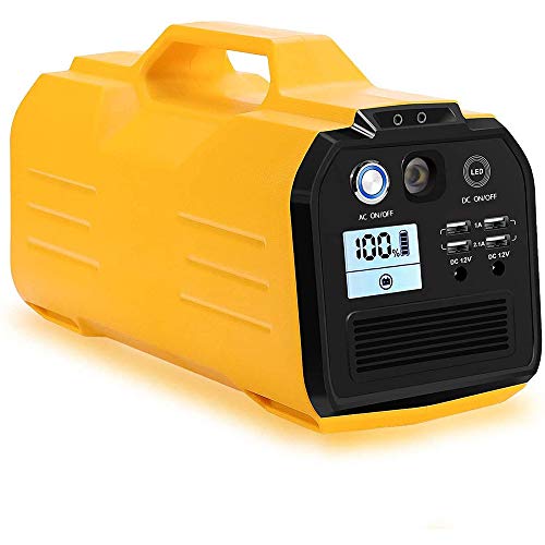 296Wh / 400W Generador Solar Portátil, Batería de Respaldo CPAP, Toma de Corriente alterna de Onda sinusoidal Pura de 220V, 12V DC, Salida USB, para Acampar al Aire Libre Emergencia de Pesca