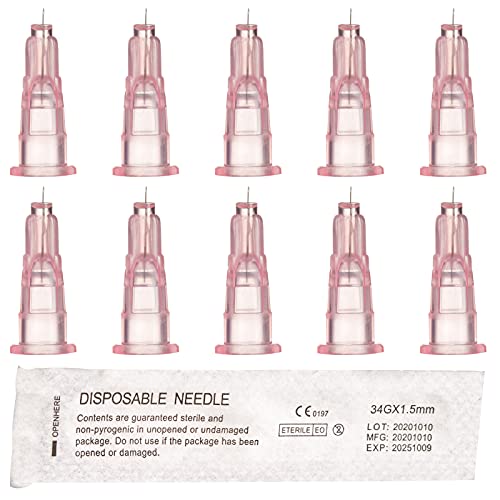 34G Acero inoxidable Dispensador Tubo, 10 piezas 1.5 mm para rellenar líquidos, pegamentos, tintas (34G-1.5mm)