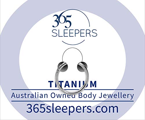 365 SLEEPERS Piercing de titanio G23 con bisagras y segmento sin costuras para el cuerpo, 18 G, 7 mm, titanio