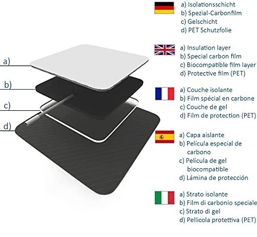 4 Electrodos parches grandes - 9x5 cm - Entrenamiento EMS y terapia de dolor TENS