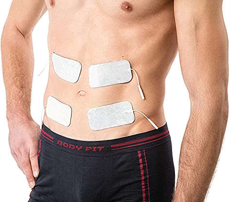 4 Electrodos parches grandes - 9x5 cm - Entrenamiento EMS y terapia de dolor TENS