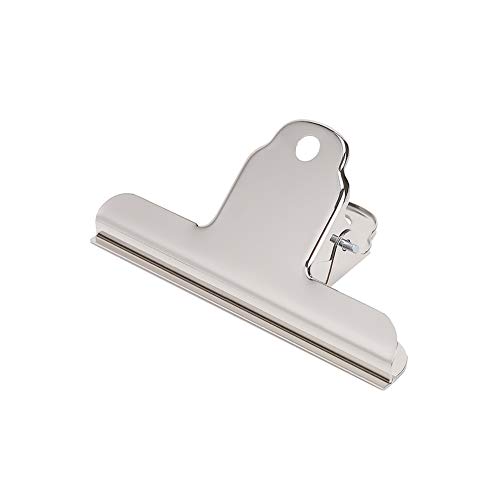 4 pulgadas grande Bulldog clip, Coideal 10 paquete de plata de acero inoxidable clips sujetapapeles abrazaderas/clips de papel metálico para la escuela de oficina en casa (cuadrado)