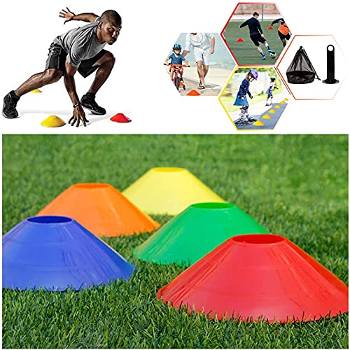 50 Piezas Conos De Disco para Entrenamiento De Fútbol,Marcado De Canchas,Conos De Logo,Conos De Entrenamiento De Fútbol Conos De Disco para el Fútbol, Hockey y Balonmano Entrenamiento De la Agilidad