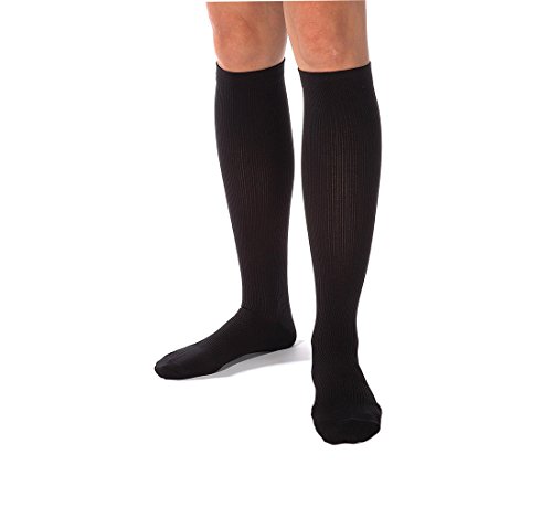 6 Pares Rodilla Alta Calcetines/Medias de Compresión para Hombres y Mujeres - Ejercicio/Correr/Enfermeras/médico/Embarazo/Maternidad/Viajes/Vuelo/Aumenta la Resistencia/Reduce la Fatiga L/XL