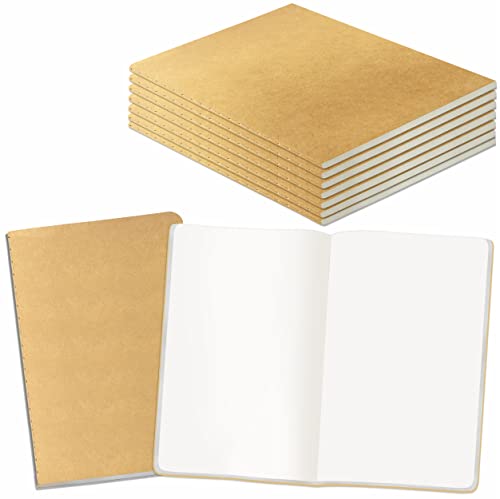 9 Cuadernos A5 en blanco con cubierta kraft, cuaderno de bolsillo para uso en la oficina, el hogar, la escuela o los negocios (60 páginas / 30 hojas, 14 x 21 cm)