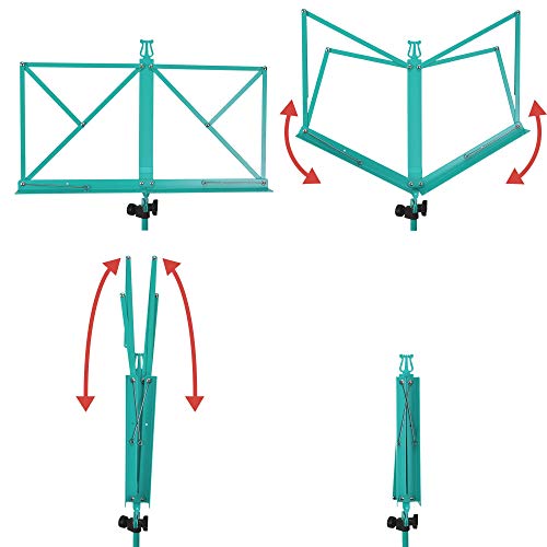 A-Star Rocket MS03GR - Atril de partituras plegable, turquesa