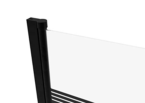 Accesorio para bañera MARWELL BLACK LINES 100 x 140 cm plegable en dos partes - fabricado en vidrio de seguridad monocapa de 4 mm de espesor, diseño negro mate, Matt negro