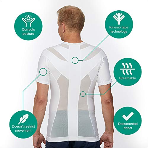 ActivePosture - Camiseta con Corrector de Postura para Espalda, Corrector de Hombros para Hombre, Cuenta con Tecnología Neuroband que Ayuda a Reducir Tensión, Dolor y Mejora la Postura.