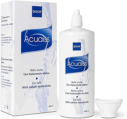 Acuaiss Baño Ocular con Acido Hialurónico para la Limpieza, Hidratación y Alivio de los Ojos (360 ml)