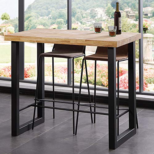 Adec Group Loft, Mesa Alta de Cocina, Mesa de Bar, Barra, Mesa Contract, Color Roble Salvaje y Negro Medidas: 120 cm (Ancho) x 70 cm (Fondo) x 100 cm (Alto)