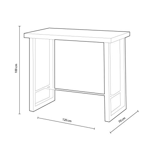 Adec Group Loft, Mesa Alta de Cocina, Mesa de Bar, Barra, Mesa Contract, Color Roble Salvaje y Negro Medidas: 120 cm (Ancho) x 70 cm (Fondo) x 100 cm (Alto)