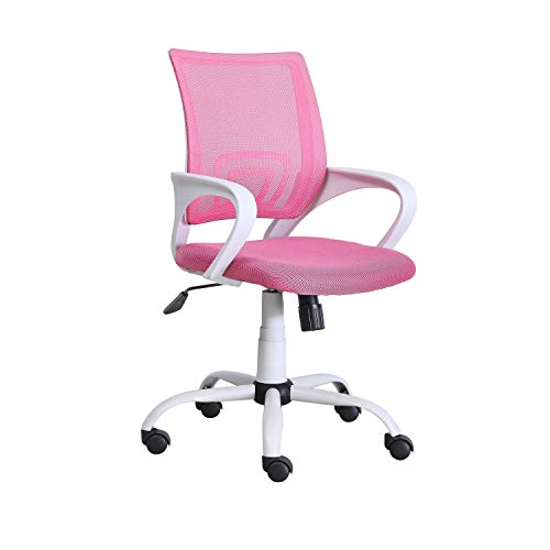 Adec Group Phase, Silla de Oficina, Silla de Escritorio o Despacho, Acabado Rosa y Blanco, Medidas: 60 cm (Ancho) x 60 cm (Fondo) x 90-102 cm (Alto)