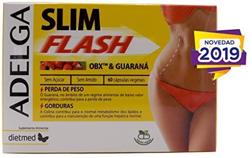 ADELGA SLIM FLASH Exclusiva formula OB-X para personas sedentarias y deportistas, combate las grasas más difíciles, ayuda en la perdida de grasa visceral, acelera el metabolismo, controla el apetito