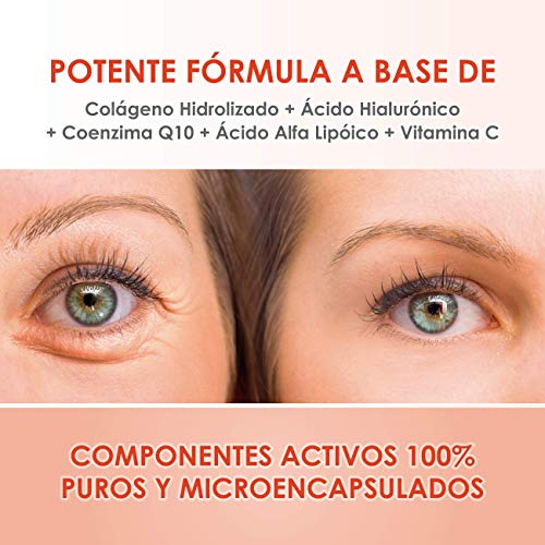 ADIÓS ARRUGAS | Previene y elimina las Arrugas | Piel más Hidratada, Firme y Rejuvenecida | Colágeno Hidrolizado + Ácido Hialurónico + Coenzima Q10 + Ácido Alfa Lipoico + Vitamina C | 50U.