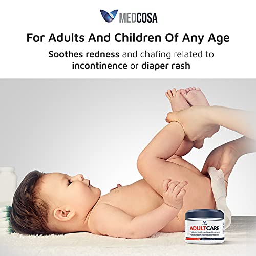 Adult Rash Cream - Fast Relief from Sweat Rash, Heat Rash & Adult Diaper Rash (Incontinence Cream) - Thick Moisturizing Barrier Cream. Zinc Oxide to Reduce Redness & Irritation (350g)