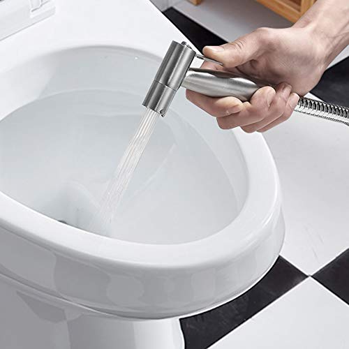 Afloia - Ducha Bidet 2 Modos Mano Grifos de Bidet Shattaf Pulverizador Acero Inoxidable Grifo Bidet Portatil para WC, con Soporte Ducha, Valvula Desviadora y Manguera Ducha 1.5m