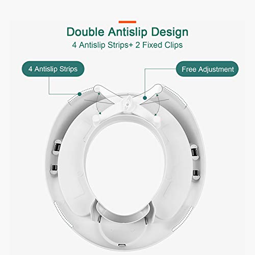 AGAKY Asiento Inodoro para Niños Entrenador Inodoro para Niños Niñas-Reductor de WC Protector Contra Salpicaduras/Reposabrazos/Respaldo/Dibujos Animados-Inodoros Ovalados y Redondos