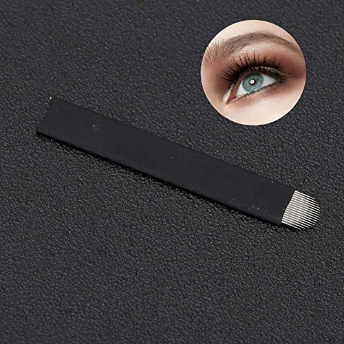 Agujas de Microblading 50 Uds Aguja Manual para Tatuaje de Cejas Hoja de Cejas Tatuaje Fino Cuchillas de Maquillaje Permanente 16 18 21 Agujas de 0,18 mm(U16-pin)