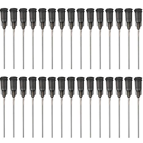 Agujas de punta roma, 100Pack agujas de acero inoxidable Luer Lock para jeringas, aguja dispensadoras roma cánulas de para uso industrial y experimental (16G)