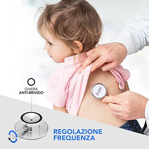 AIESI® Fonendoscopio Pediátrico Profesional de doble campana para ninos color negro DOCTOR BABY SCOPE # Garantía de 24 meses