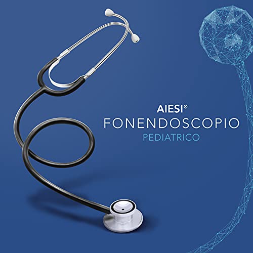 AIESI® Fonendoscopio Pediátrico Profesional de doble campana para ninos color negro DOCTOR BABY SCOPE # Garantía de 24 meses