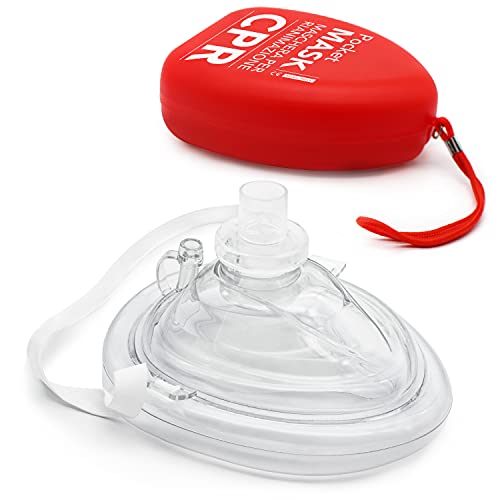 AIESI® Pocket Mask máscara de emergencia profesional para respiración boca a boca con válvula unidireccional y filtro # CPR Mask-Resuscitator