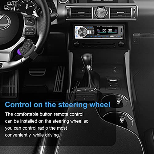 Aigoss Radio Coche Autoradio Bluetooth 60W x 4 FM Estéreo de Manos Libres Llamadas Control Remoto Inalámbrico Stéreo de Coche con Reproductor de MP3 USB,Soporte iOS y Teléfono Android