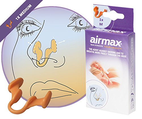 Airmax - Dilatador nasal eficaz para los ronquidos y la congestión nasal - 1x de tamaño mediano - Dispositivo médico recomendado por los médicos …