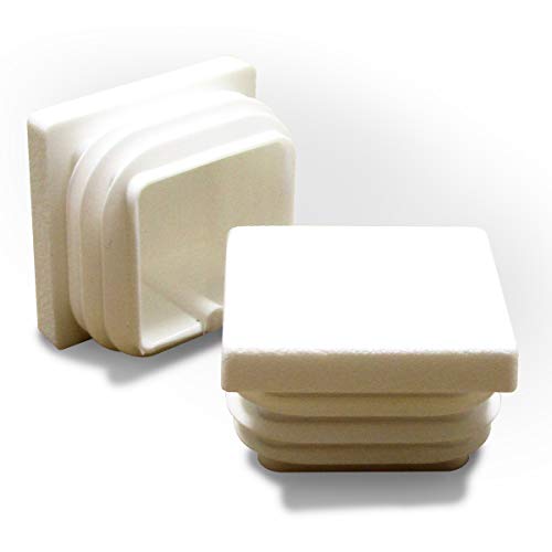 ajile - 4 piezas - Contera acanalada para tubo cuadrado 30 x 30 mm - BIANCO - EPC230