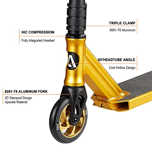 Albott Patinete Freestyle Stunt Scooter Patinete de Acrobacia Pro Scooter with ABEC9 Bearings and 110mm ALU Core Wheels Professional Stuntscooter ALU HIC Compression