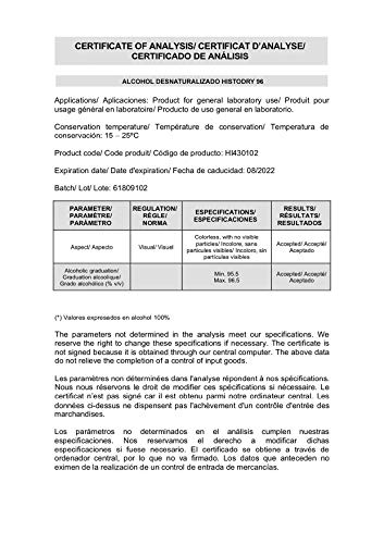 Alcohol 96 garrafa 5 litros HISTOKIT