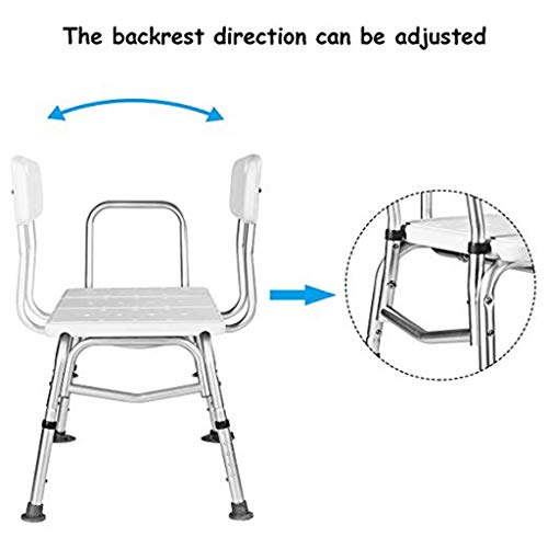 Aleación De Aluminio 180kg / 400lbs Banco De Transferencia para Bañera para Ancianos, Respaldo De Brazo Ajustable Y Altura De Pierna, Taburete De Bañera para Trabajo Pesado Banco De Asiento De Ducha,