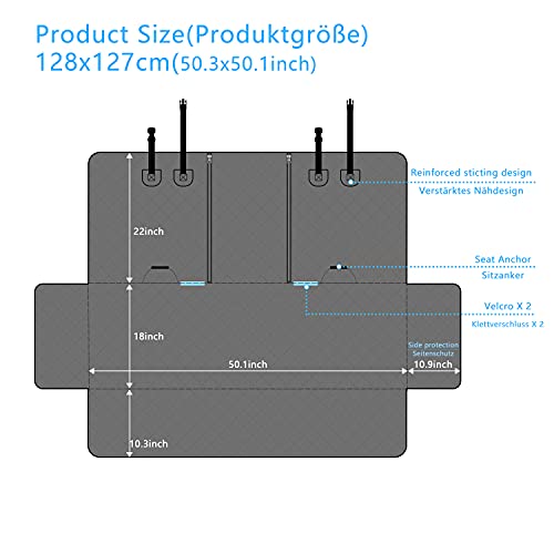Alfheim Fundas de asiento de coche para perros, impermeables y antideslizantes, resistentes a los arañazos, duradero, lavable, universal, para coche, camiones, SUV (negro)