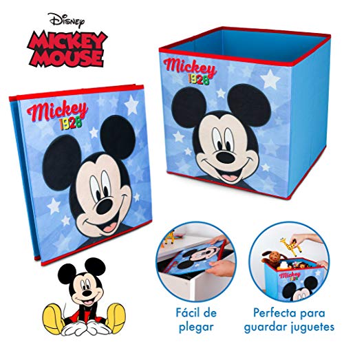 Alfombra Infantil y Caja Juguetes Plegable, Pack Mickey Mouse – Decoracion Habitacion Infantil con Alfombra Dormitorio y Organizador Juguetes Infantil | Caja Guarda Juguetes Niños Mickey Mouse