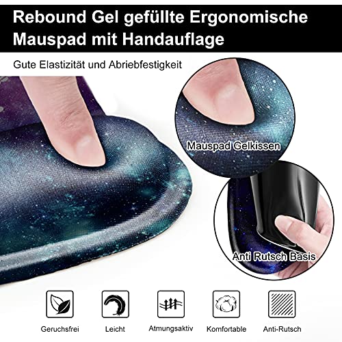 Alfombrilla de ratón ergonómica con reposamuñecas, cómoda alfombrilla de ratón con cojín de gel, alfombrilla de ratón y almohadilla para teclado, juego de reposamuñecas, antiproblemas de tendón