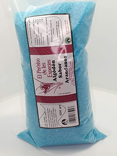 Algodón Nubes de Azúcar Celeste Sabor Arándanos - 1 Kg Azúcar con sabor a Arándanos y color Celeste