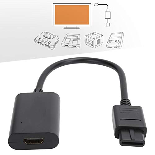 Allsor Convertidor de Cable HDMI, convertidor de Cable de Consola de Juegos de Material ABS de Alta definición, Adaptador de Video de Consola de Juegos 720P Negro para Consola de Juegos Retro TV