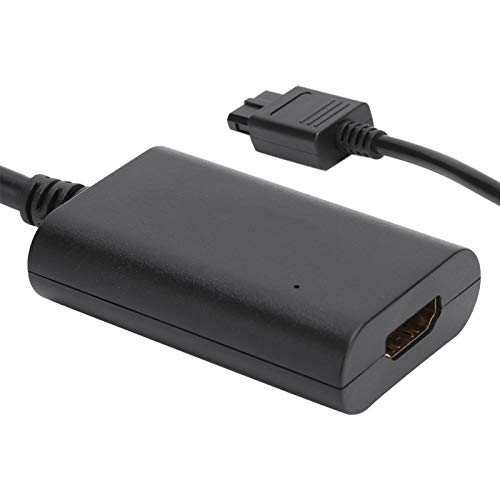 Allsor Convertidor de Cable HDMI, convertidor de Cable de Consola de Juegos de Material ABS de Alta definición, Adaptador de Video de Consola de Juegos 720P Negro para Consola de Juegos Retro TV