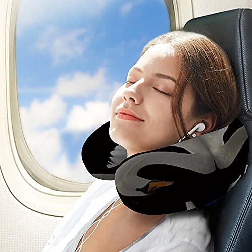 Almohada Cervical Viaje, U Shape Cojin Cuello Viscoelastica, Almohada Antironquidos, Almohada Ortopédic, para el Aeroplano, el hogar, el Oficina (Cisne)