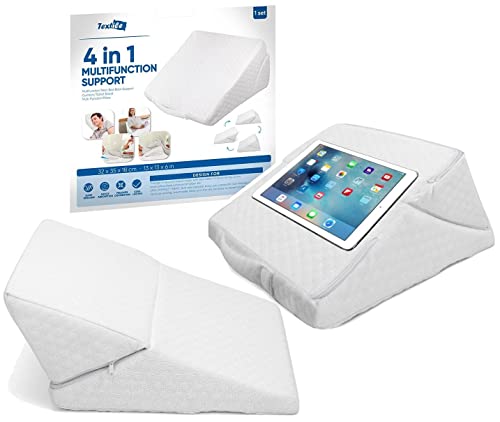 Almohada Cervical Viscoelastica Antireflujo 4 en 1 Cojin Cuña Ideal para Bebes Embarazada Lactancia Lumbar Cojin para Piernas y Espalda Almohada De Lectura