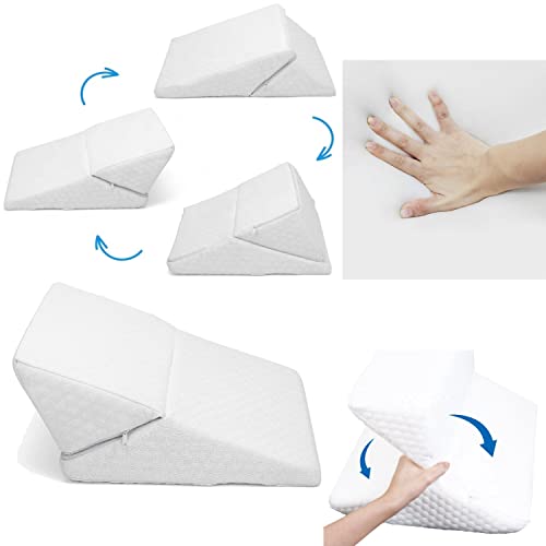 Almohada Cervical Viscoelastica Antireflujo 4 en 1 Cojin Cuña Ideal para Bebes Embarazada Lactancia Lumbar Cojin para Piernas y Espalda Almohada De Lectura