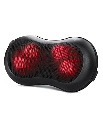 Almohada Masaje Cervical Cojín Masajeador Eléctrica Espalda y Cuello con Calor, para Relajar y Aliviar Dolores Musculares, con Rotación 3D Masaje, en Casa Oficina y Coche Auto