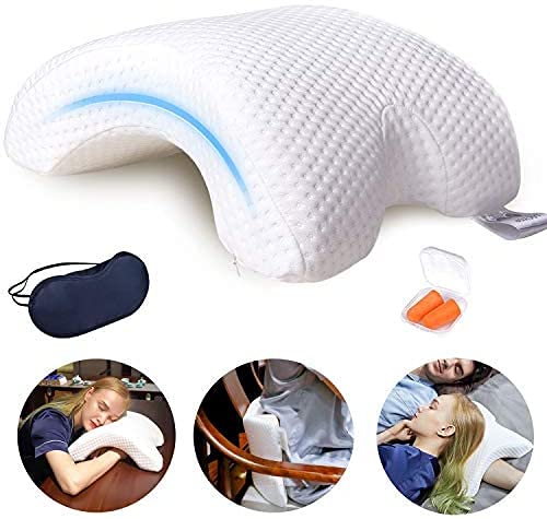 Almohada para Brazo, Almohada viscoelástica con Forma de túnel para Alivio de la presión en el Brazo al Dormir de Lado o en Pareja.