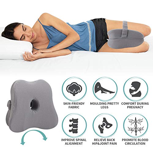 Almohada para Piernas Almohada para Rodillas Almohada Ergonómica para Dormir Lateral con Almohada de Espuma viscoelástica óptima para Personas Que Duermen de Lado Almohada de Posicionamiento con