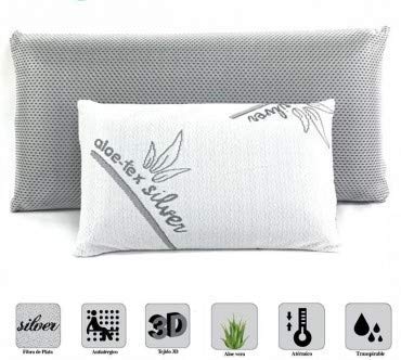 Almohada Viaje (45 CM) VISCO-ELÁSTICA DE Carbono Activo - Tex-Silver -