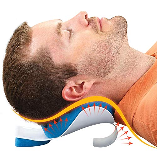 Almohada Viscoelastica, Almohada Ergonómica para el Cuello Hecha de Espuma de Memoria, solución para aliviar de Forma Natural y Segura los Dolores de Cuello y Hombros